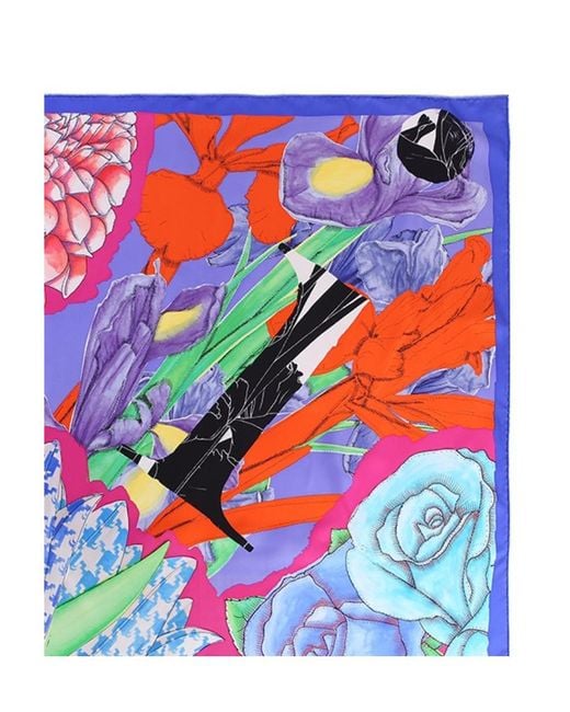 Dior White Printed Silk Scarf