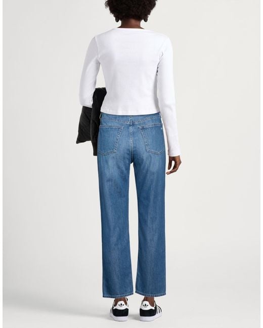 Rag & Bone Blue Mid- Straight-Leg Jeans