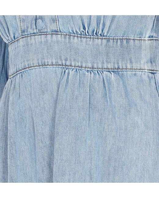 Zimmermann Blue V-Neck Flared Denim Midi Dress