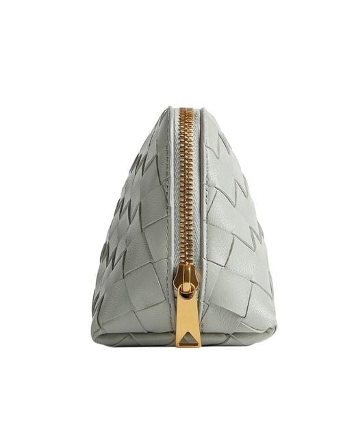 Bottega Veneta Gray Intrecciato Beauty Pouch