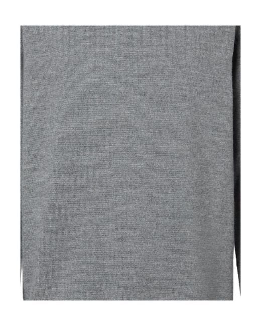 Burberry Gray Icon Stripe Trim Crew-Neck Pullover for men