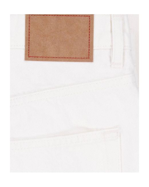 Jeanerica White Casual Trousers With Belt Loops for men