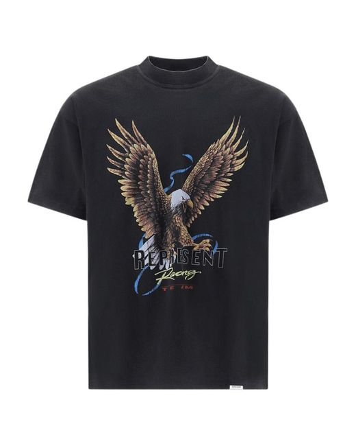 Represent Black Racing Team Eagle Graphic T-Shirt for men