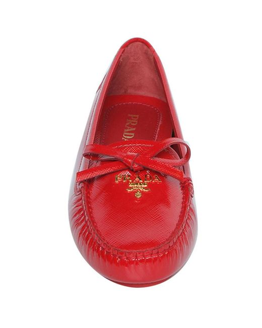 Prada Red Bow Ballet Shoes
