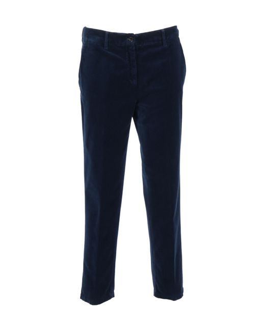 Aspesi Blue Mid-Rise Straight-Leg Trousers