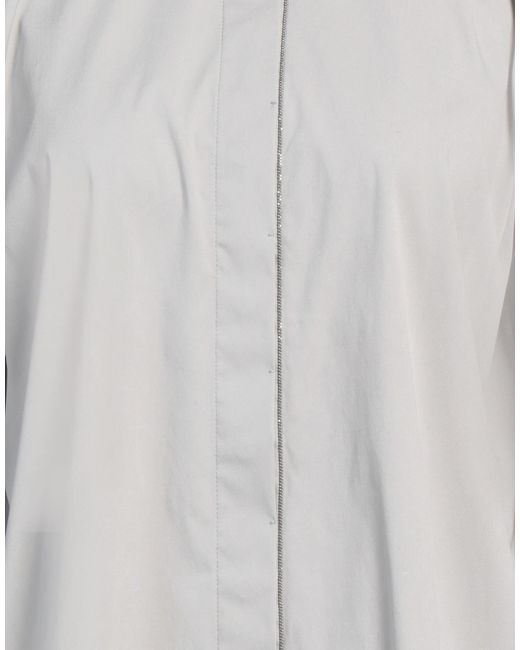 Brunello Cucinelli Gray Solid Color Long-Sleeve Shirt