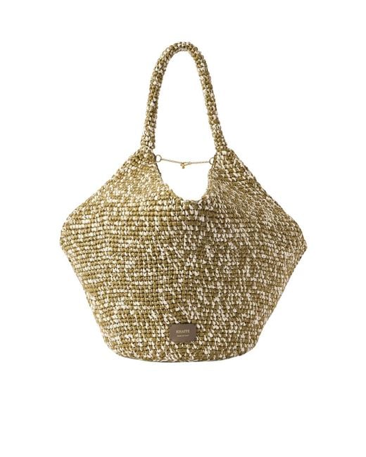 Khaite Metallic Medium Two-Tone Woven Tote