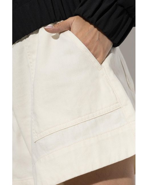 Self-Portrait White Belt-Loop Shorts