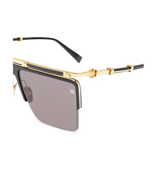 Balmain Metallic Eyewear Square Frame Sunglasses for men