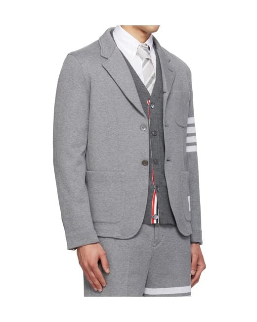 Thom Browne Gray Bar Blazer for men