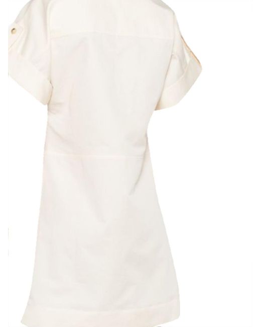 Joseph White Collared Short-Sleeve Mini Dress