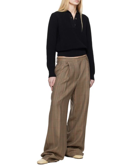 Studio Nicholson Black Chesapeake Long Sleeved Polo Top