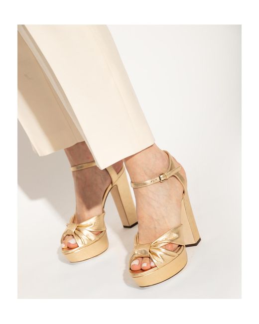 Jimmy Choo Metallic Heloise Platform Sandals