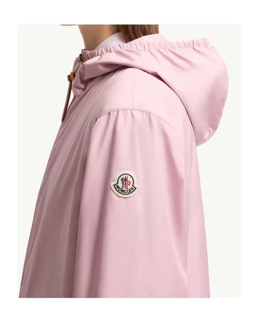 Moncler Pink Logo Patch Hooded Jacket