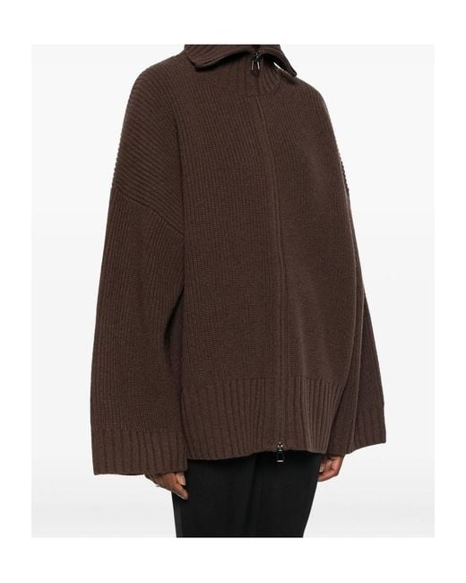 Frankie Shop Brown Long-Sleeve Cardigan