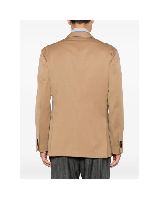 Lardini Natural Double-Breasted Peak-Lapel Blazer for men