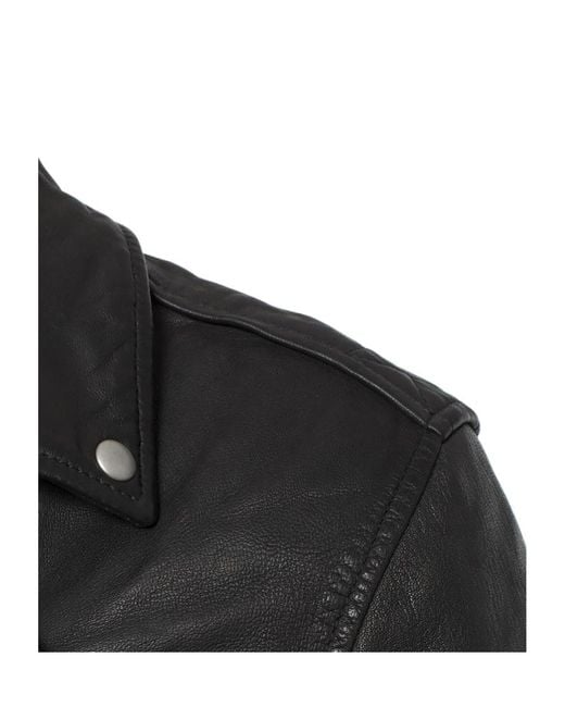 AllSaints Black Classic Biker Jacket for men