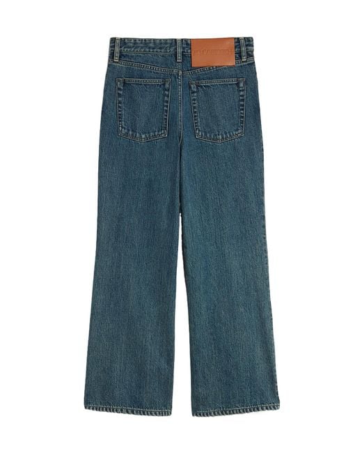 Jil Sander Blue Flared Cropped Jeans