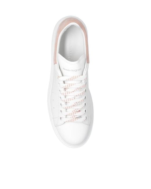 McQueen White Chunky-Design Leather Sneakers