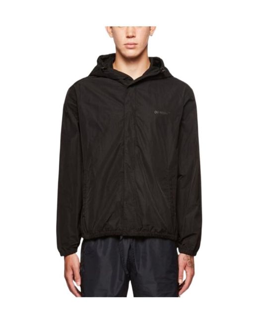 Off-White c/o Virgil Abloh Black Diag Logo-Print Windbreaker for men