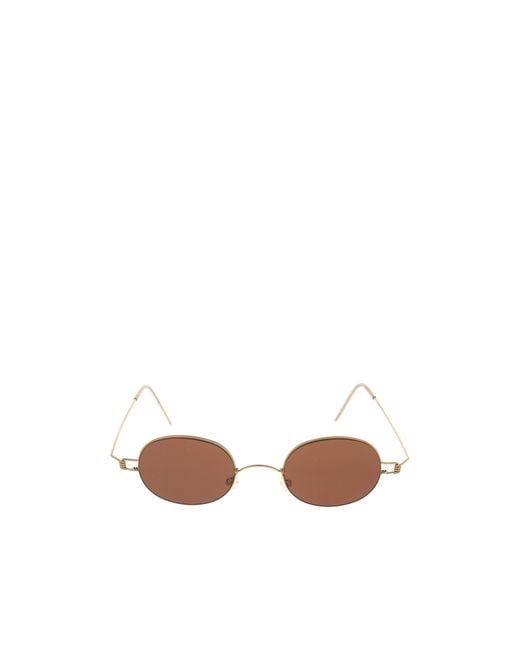 Lindberg White Oval-Frame Sunglasses