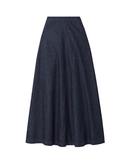 Nili Lotan Blue Astrid Denim Midi Skirt