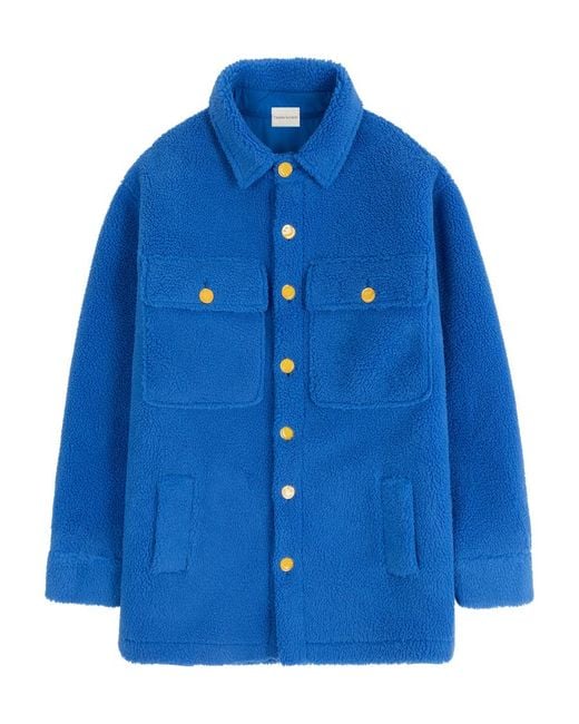 CHARLIE LUCIANO Blue Button Casual Jacket for men