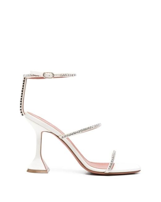 AMINA MUADDI White Gilda Crystal Sandals