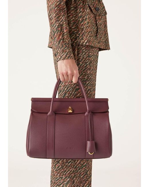 Loro Piana Purple Double-Handle Handbag