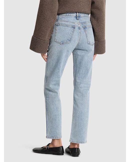 Khaite Blue Abigail Cotton Straight Leg Jeans