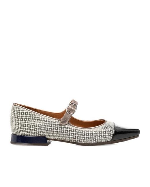 Chie Mihara White Square-Toe Flats