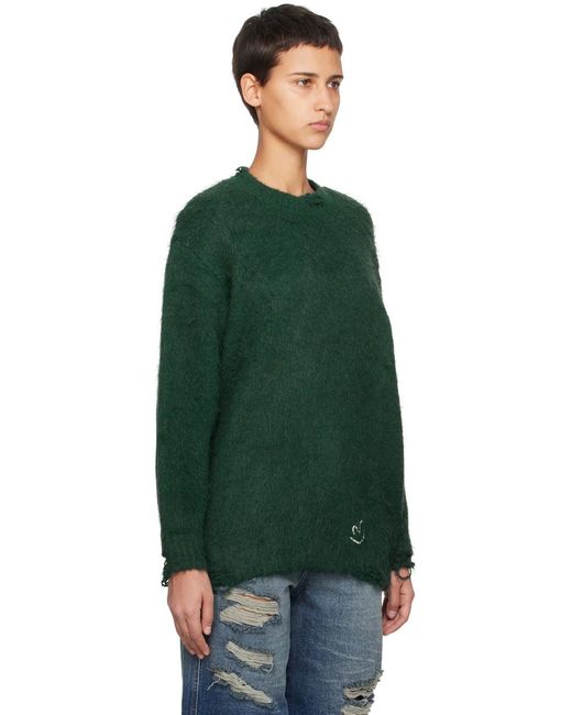Adererror Green Imitation Fleece Knitted Sweater for men