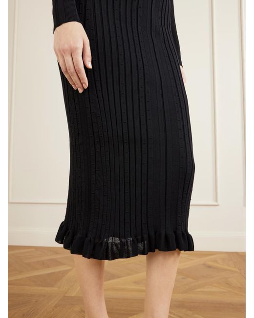 Proenza Schouler Black Monet Ribbed Knit Dress
