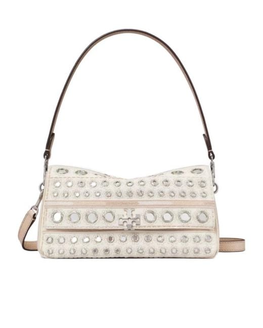 Tory Burch Metallic Small Charlie Embellished Shoulder Bag