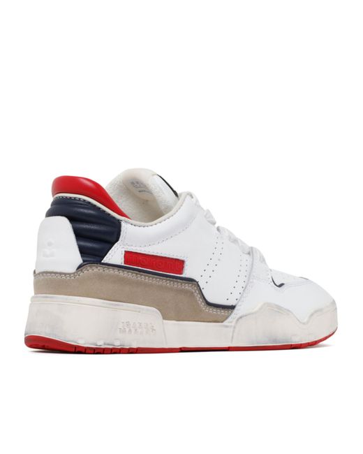 Isabel Marant White Logo Embossed Lace-Up Sneakers