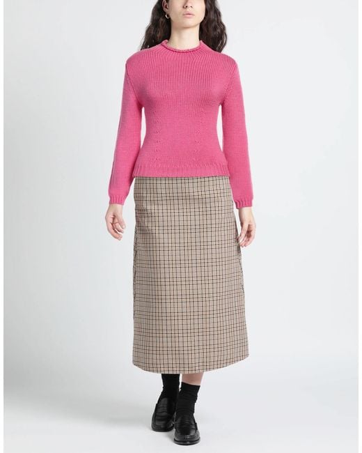 Marni Pink Solid Color Thickened Knit Sweater