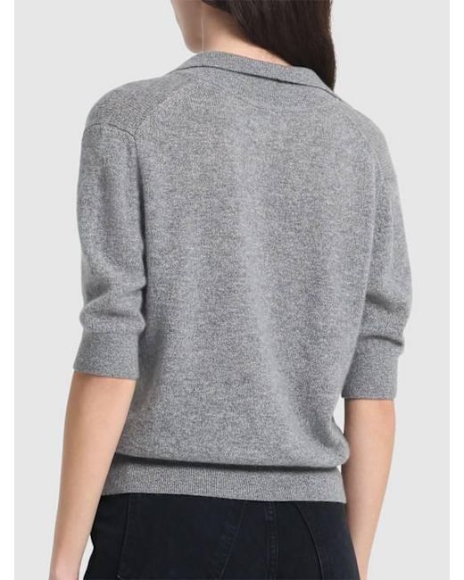 Khaite Gray Shrunken Jo Cashmere Blend Sweater
