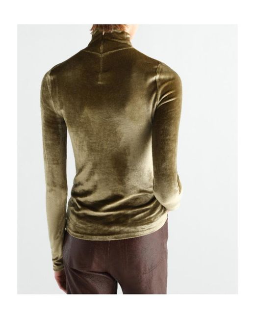 Lemaire Green Fitted Stand-Collar Top