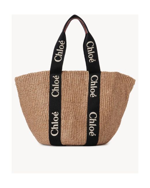 Chloé Brown Chloé Woody Large Tote Bag