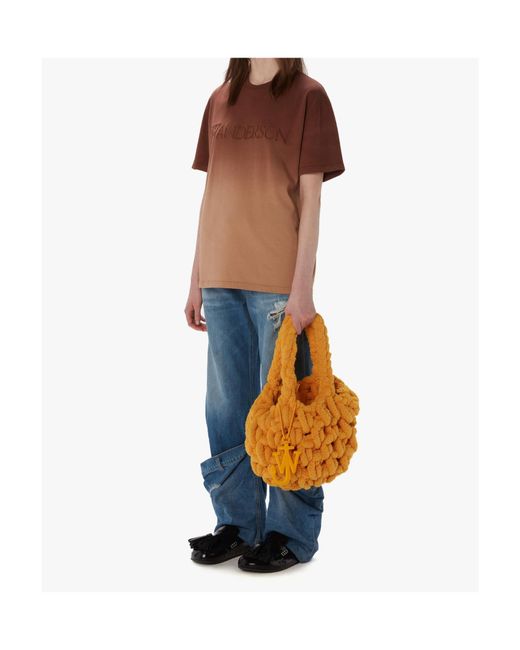 J.W. Anderson Brown Jw Anderson Tie-Dyed Logo Embroidered T-Shirt