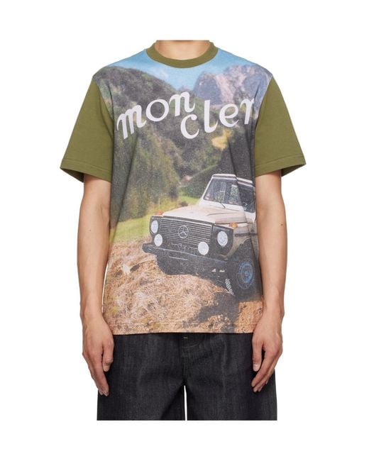 Moncler Gray X Mercedes-Benz By Nigo Printed Cotton T-Shirt for men