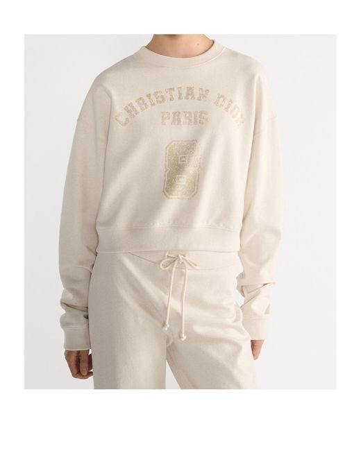 Dior White Cropped Sweatshirt
