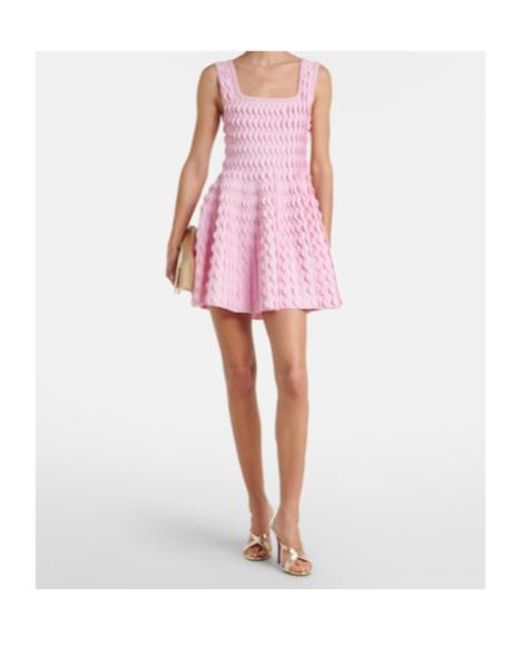 Jonathan Simkhai Pink Vanna Knitted Scalloped Minidress