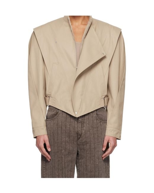Mugler Natural Asymmetrical Casual Jacket for men