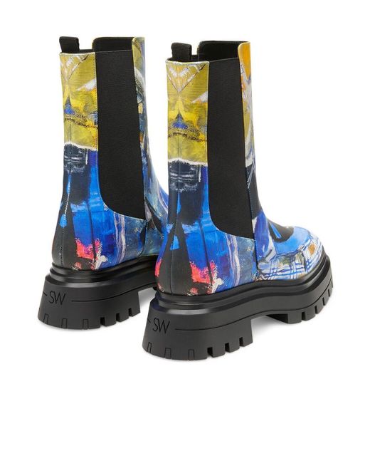 Stuart Weitzman Blue Sw X Kidsuper Co-Branded Bedford Ankle Boots