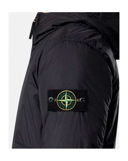 Stone Island Blue Logo Patch Hooded Jacket for men