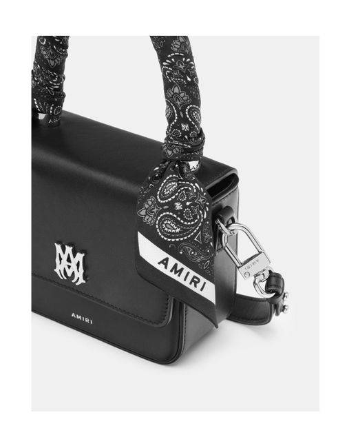 Amiri Black Bandana-Scarf Leather Mini Bag