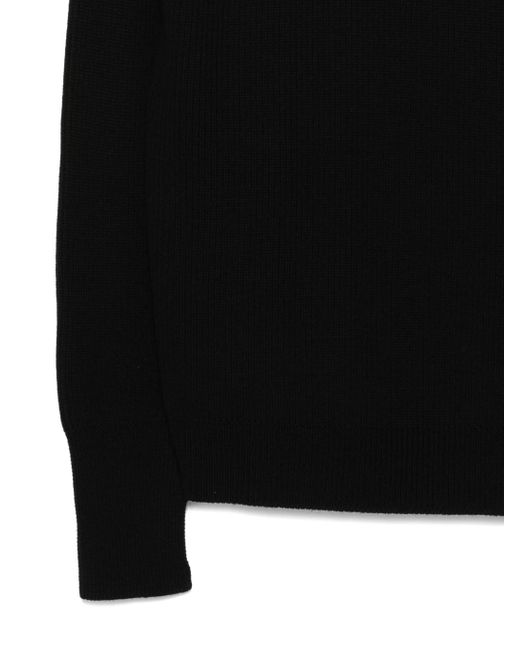 Barena Black Ribbed Crew-Neck Sweater for men