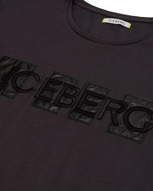 Iceberg Black Round-Necked Logo T-Shirt for men