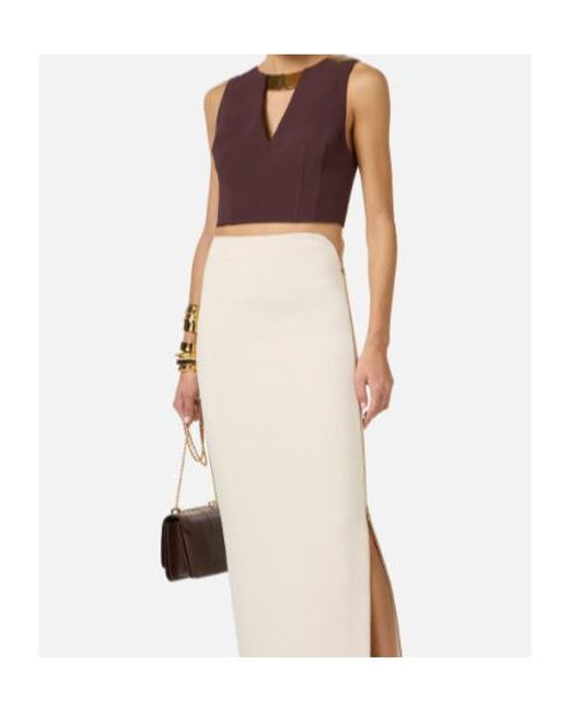 Elisabetta Franchi Purple V-Neck Top